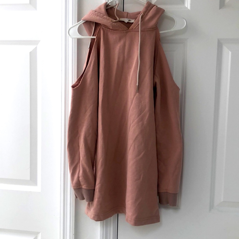 Dusty rose cutout sweatshirt hoodie